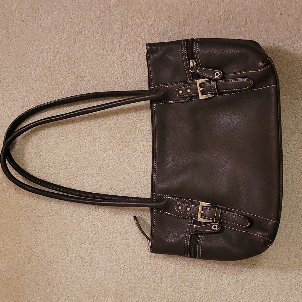 Tignanello Leather Shoulder Purse, Brown